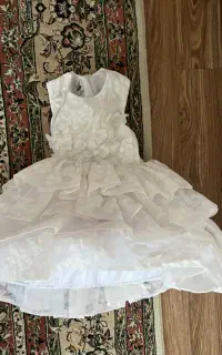لباس بچه گانه دخترانه سفید مجلسی سایز ۷