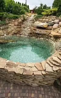 ساخت آبنما،برکه،آلاچیق  با سنگ طبیعی صفر تاصد