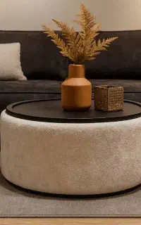 جلو مبلی عسلی.پاف مراکشی نیمکت باکس دار.مبلمانadak