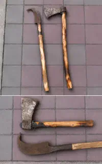 تبر و دره آهنی بزرگ سالم و آماده کار