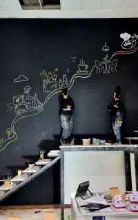 نقاشی دیواری میکروسمنت ورق طلا