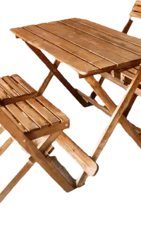 میز‌و صندلی چوبی تاشو