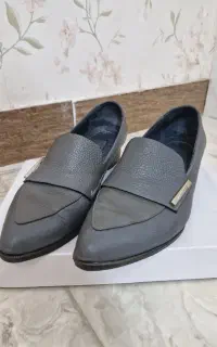 کفش چرم طبیعی طوسی