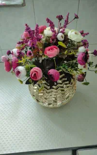 لوازم خانگی گل مصنوعی وظرف