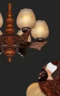 لوستر شش شاخه چوبی