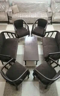 مبل چوبی ۸ نفره با پارچه ترک درجه یک