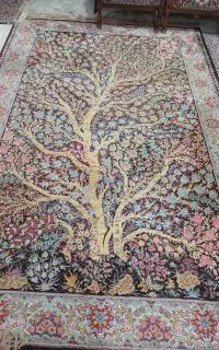 قالیباف ماشینی گل ابریشم