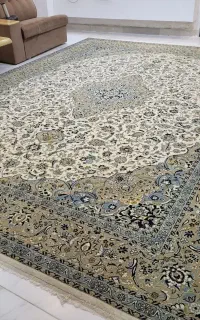 فرش ۱۲ متری ماشینی 1000شانه کاشان طرح دست باف
