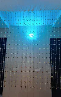 پرده ریسه ای کریستال مدل قلبی