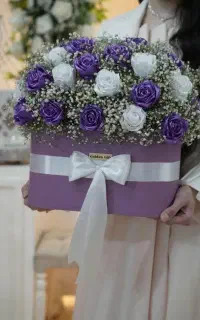 باکس گل رز روبانی