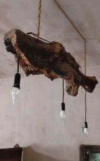 لوستر چوبی ۳شعله