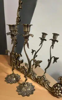 آینه و شمعدان برنجی
