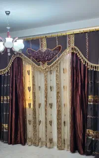 فروش دو عدد پرده مطابق عکس با وسایل نصب سالم