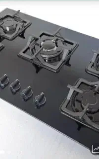 گاز رومیزی پنج شعله ای استیل و شیشه