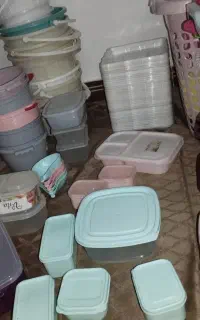 نمکدون و ظروف دربسته سطل اشغال گوشتکوب شکر پاش