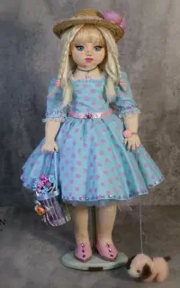عروسک دستساز پارچه ای سه بعدی ۵۵ سانت+پایه چوبی