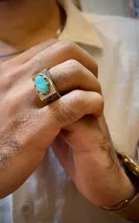 انگُشترِ فیروزِ نُقرهِ