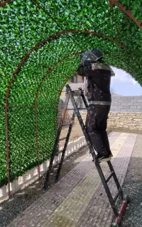 برگ چمنی . نصب فنس چمنی