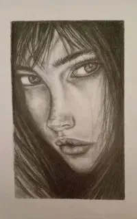 نقاشی سیاه قلم و مداد رنگی