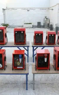 بخاری برقی فن دار 3 فاز 9 کیلووات با 6 المنت استیل