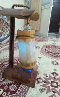چراغ خواب چوب راش بدون خط وخش