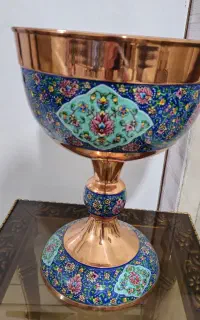 جام بزرگ مس مناسب دیزاین پذیرایی و سفره عقد و دکور