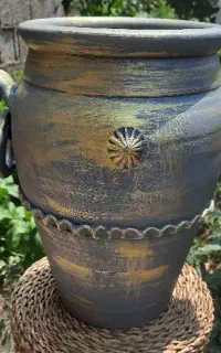 گلدون پتینه سفالی 30سانت