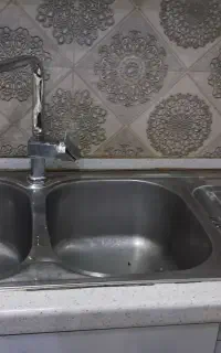 سینک دو لگنه اخوان  به همراه شیر و ملحقات