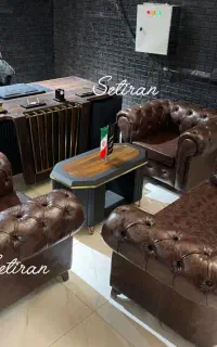 مبل اداری لوکس چرم و تجهیزات کامل مدیریت
