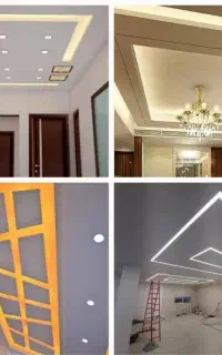 سقف کاذب کناف کفپوش کاغذ دیواری ماربل شیت پارکت