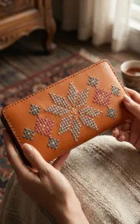 کیف پول زنانه سنتی چرم بزی