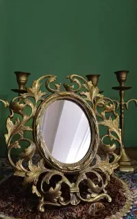 آینه شمعدان برنجی