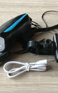 ست چراغ جلو بوق دار شارژی و چراغ عقب دوچرخه