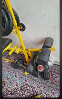 وسایل بدنسازی  ۷۵ کیلو وزنه، میز چند کاره