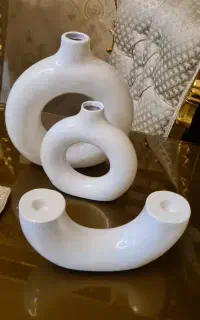 گلدان دوناتی و جا شمعی