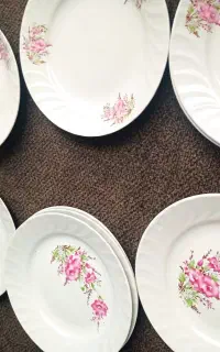 ده دونه بشقاب شیشه ای بدون لب پری.