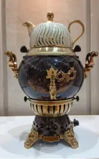 سماور و قوری سه کاره طرح سنگ بدون کوره آکبند