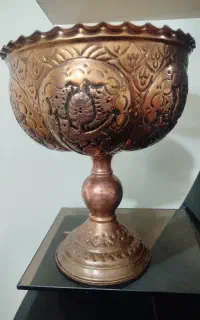 جا میوه ایی مسی  نقش قلم