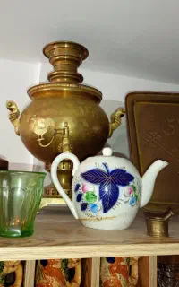 عتیقه سماور روسی و سماور نفتی کوچیک