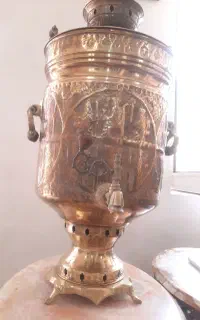 سماور برنجی سنگین وزن طرحدار هخامنشی انتیک نو