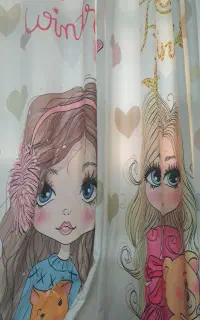 ست کامل پرده اتاق و رو تختی ولوستر در حد نو