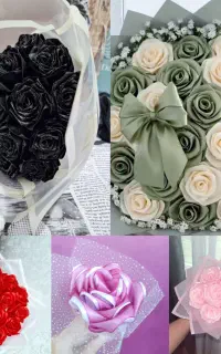 دسته گل روبانی