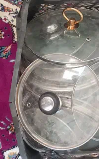 درب قابلمه تفلون پیرکس شیشه ای،استیل