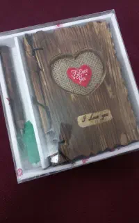 دفتر و خودکار طرح چوب با برگه قابل شارژ