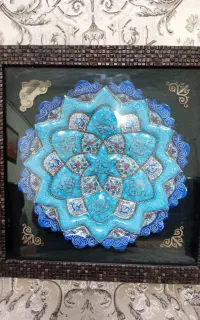بشقاب میناکاری قاب گرفته شده شیک وزیبا