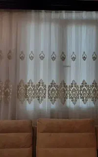 فروش پرده حریر کارشده و آستر زیرش زیر قیمت