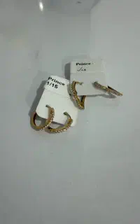گوشواره طلا نگین دار دو جفت نو