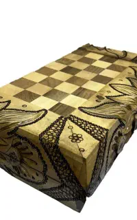 تخته نرد منبت تمام چوب گردو (کار دست)