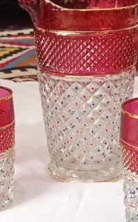 پارچ و لیوان کریستال آمریکایی قدیمی