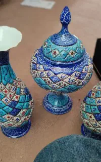 مینا کاری گلدان قندان